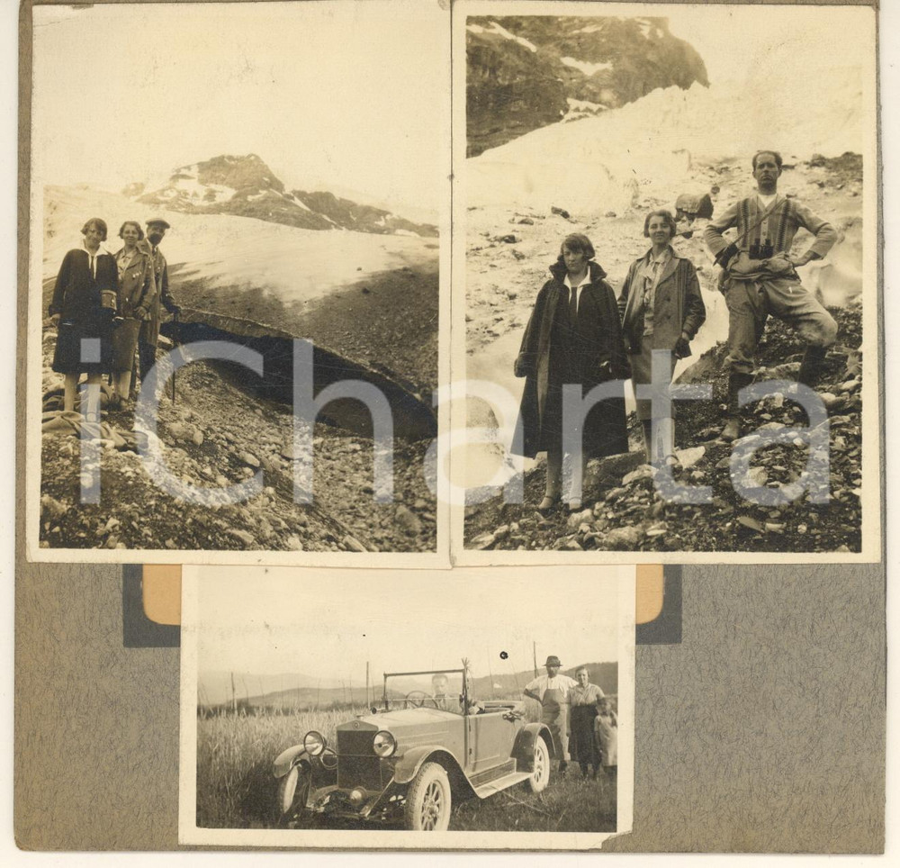 Fotografia d epoca originale 1926 DOLOMITI Famiglia in escursione Lotto 3 foto vintage 8x10 cm 1