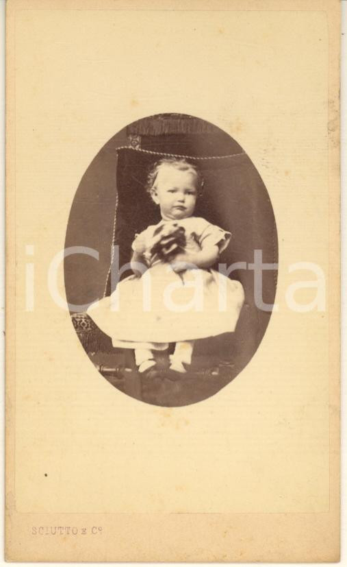 Fotografia d epoca originale 1870 GENOVA Elisa BRONZETTI figlia del garibaldino Oreste Foto SCIUTTO 1