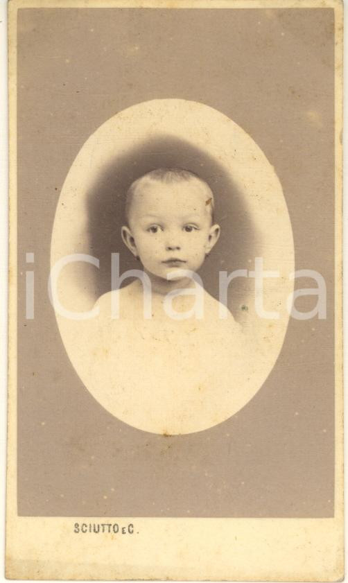 Fotografia d epoca originale 1873 GENOVA Pilade BRONZETTI figlio del garibaldino Oreste Foto SCIUTTO 1