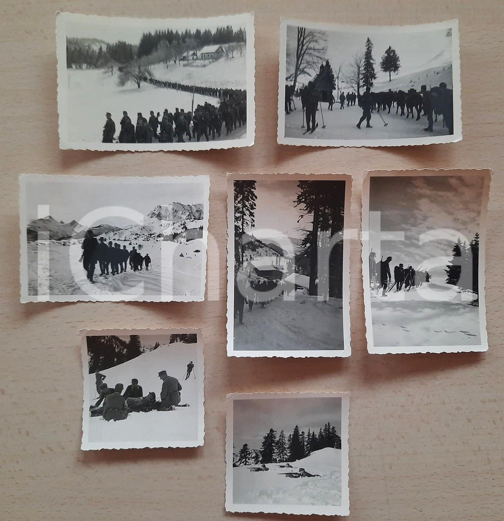 Fotografia d epoca originale 1935 ca BAVIERA D Wehrmacht  Esercitazioni invernali in montagna  7 foto 9x6 1