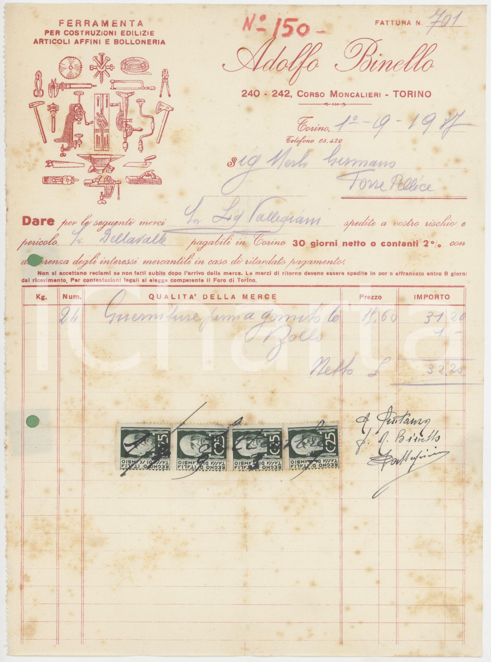 Documento originale, autentico 1957 ARCISATE Via G. Verdi 8  ATIV Applicazioni Tecniche Industriali  Lettera 1