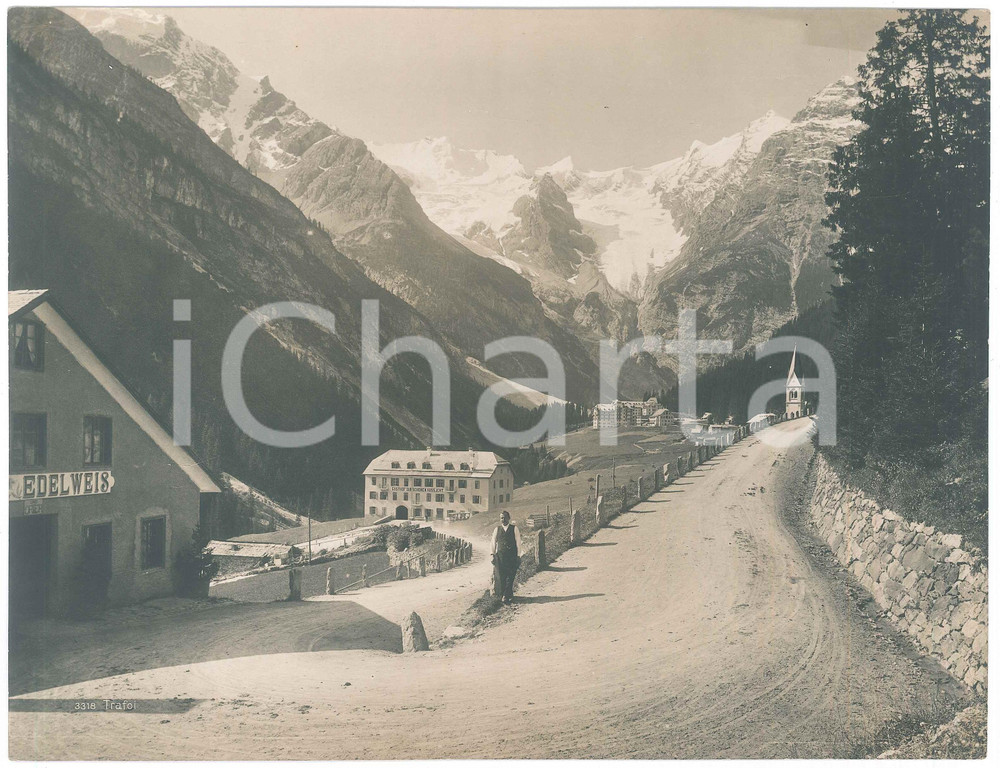 Fotografia d epoca originale 1930 ca TRAFOI/ STELVIO Veduta con Gasthof Schöne Aussicht  Foto 26x20 cm 1