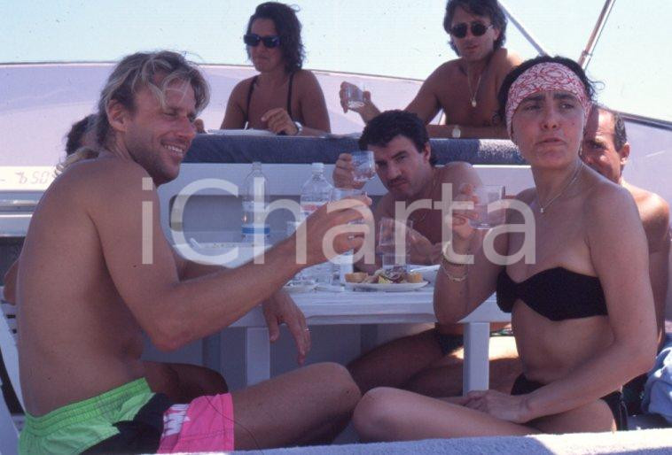 Fotografia d epoca originale 1990ca MARINA DI PIETRASANTA Björn BORG Loredana BERTÈ 35mm VINTAGE SLIDE 72 1