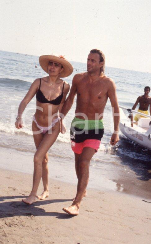 Fotografia d epoca originale 1990ca MARINA DI PIETRASANTA Björn BORG Loredana BERTÈ 35mm VINTAGE SLIDE 49 1