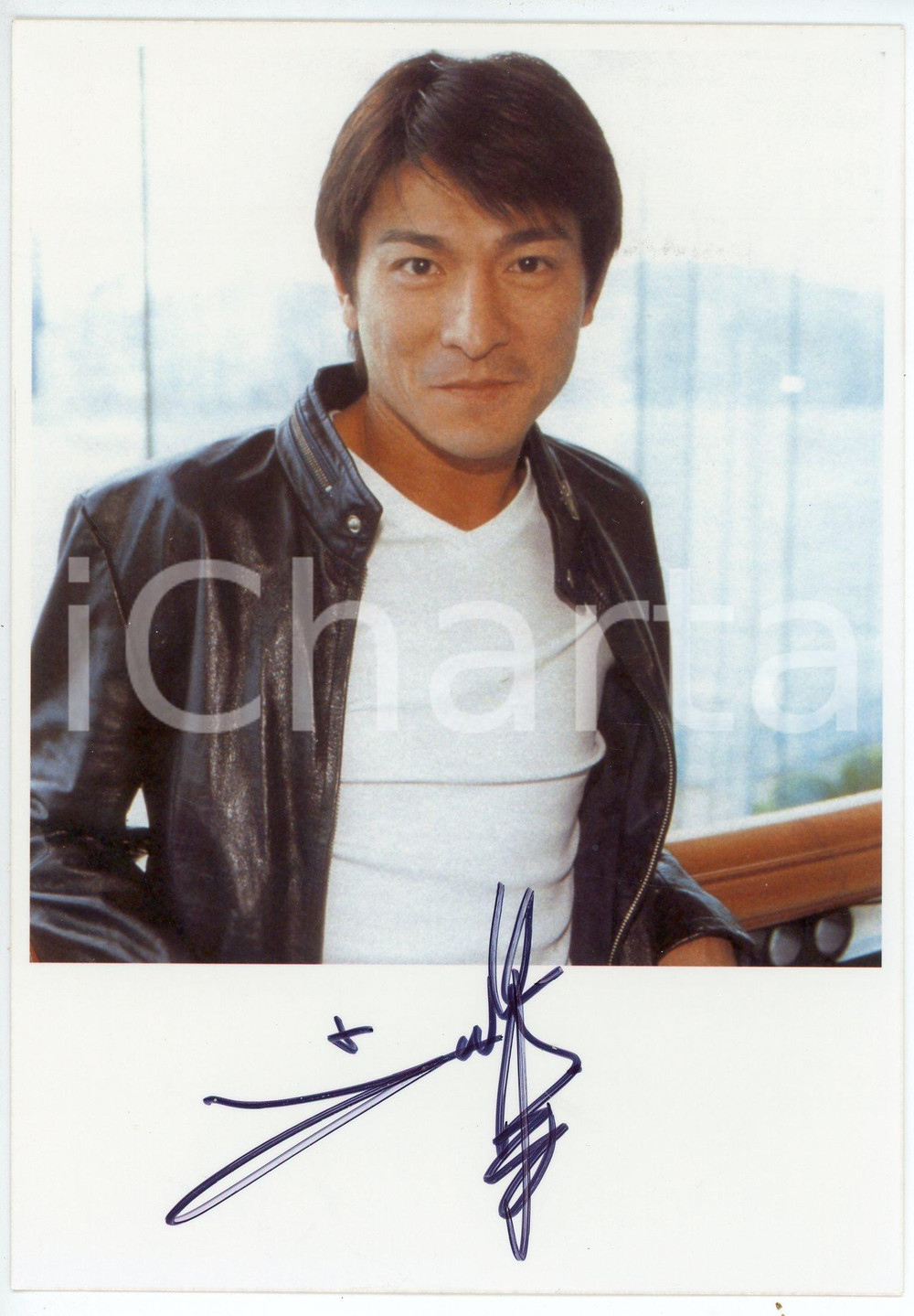 Autografo originale 2000 ca HONG KONG  CINEMA Andy LAU TAKWAH Fotografia con AUTOGRAFO 12x18 cm 1