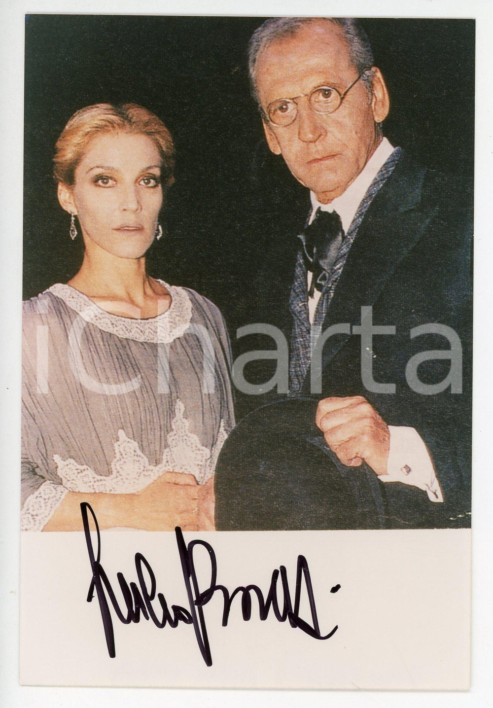 Autografo originale 1999 TEATRO Giulio BOSETTI ne Il berretto a sonagli  Foto con AUTOGRAFO 1