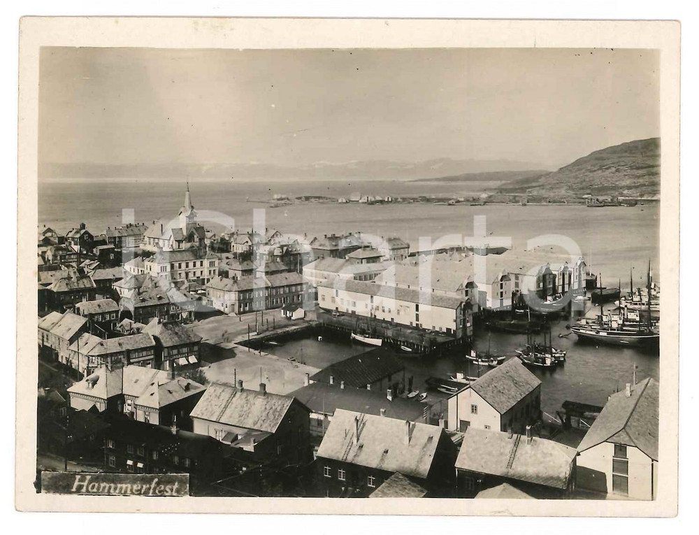 Fotografia d epoca originale 1910 ca HAMMERFEST /NORWAY View of the city Photo 11x9 cm 1