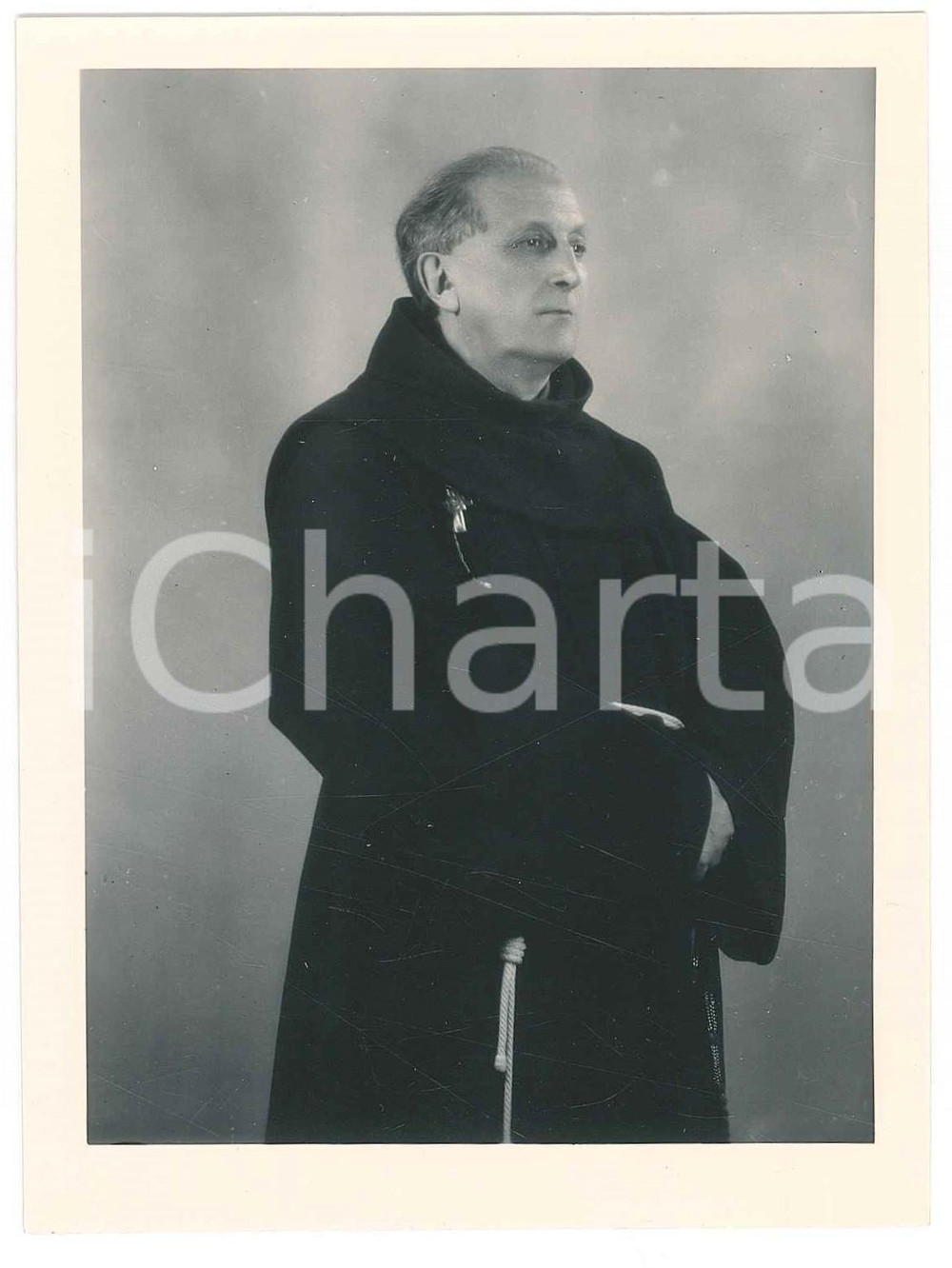 Fotografia d epoca originale 1960 ca TRIESTE Frati Francescani  Padre Egidio BARBUIANI  Ritratto Foto 9x13 1
