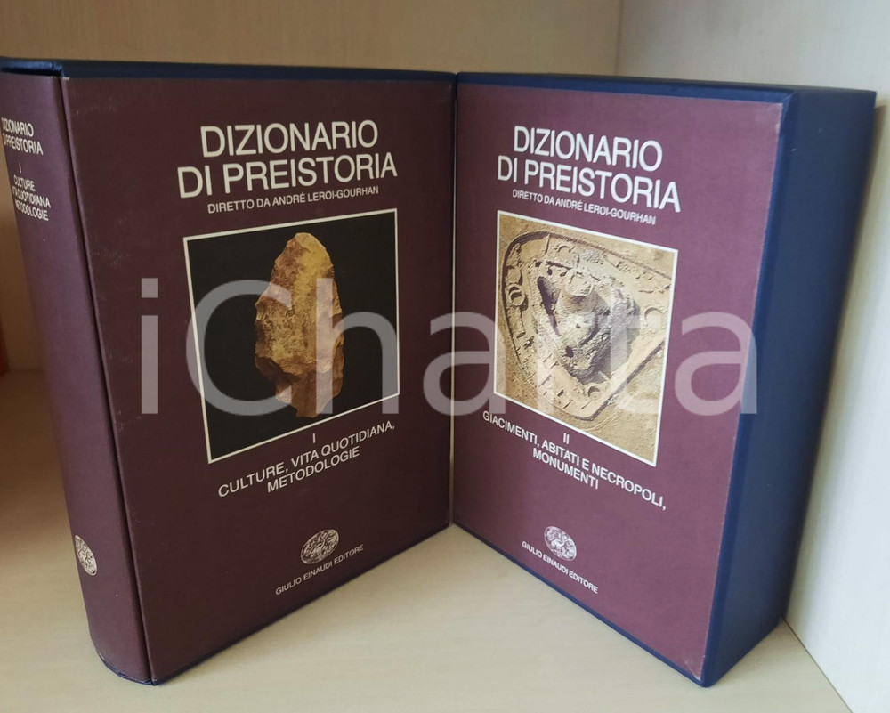 Libro, pubblicazione d epoca 1992 André LEROIGOURHAN Dizionario di preistoria  Ed. EINAUDI 2 voll. 1