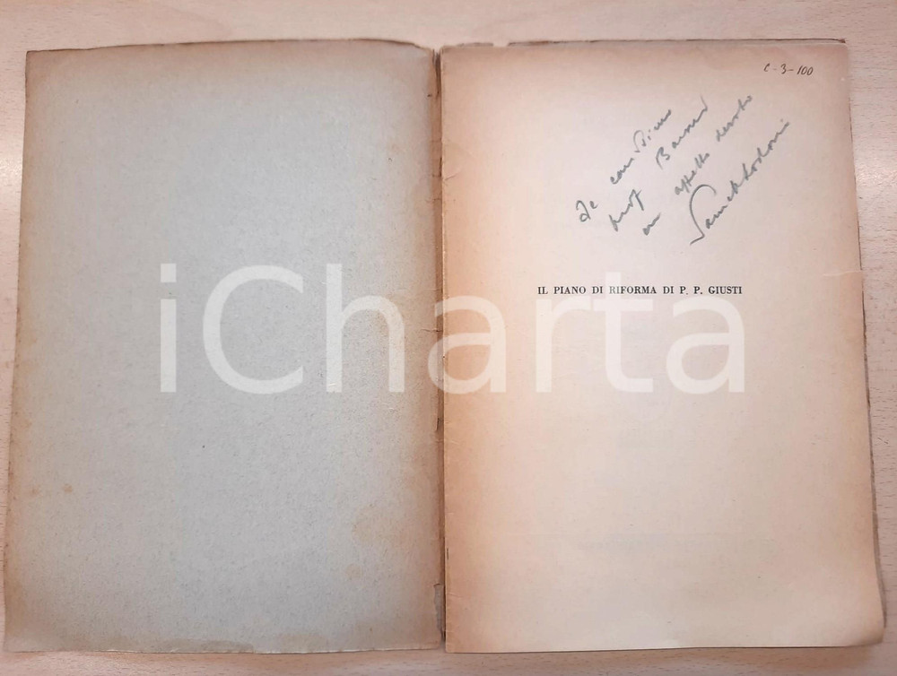 Libro, pubblicazione d epoca 1948 Sergio SAMEK LODOVICI Riforma Giusti Accademia Brera AUTOGRAFO DANNEGGIATO 1