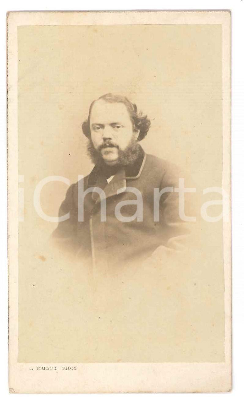 Fotografia d epoca originale 1900 ca PARIS Ritratto maschile  Busto Foto Léon MULOT CDV 1
