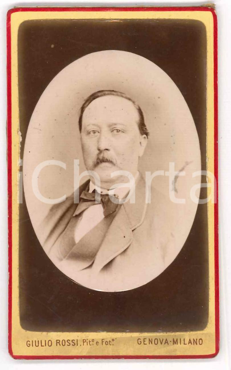 Fotografia d epoca originale 1890 ca MILANO Ritratto maschile  Busto Fotografia Giulio ROSSI CDV 1