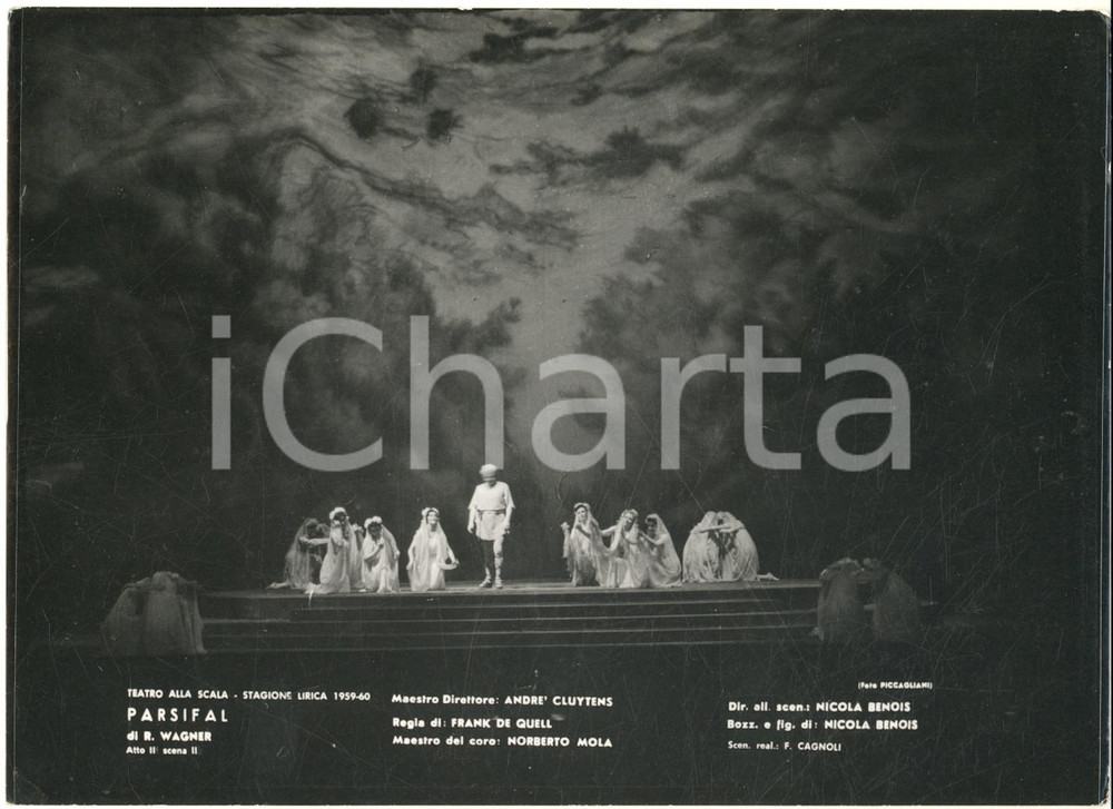 Fotografia d epoca originale 195960 MILANO Teatro alla SCALA Parsifal  Atto II Scena II Foto PICCAGLIANI 1