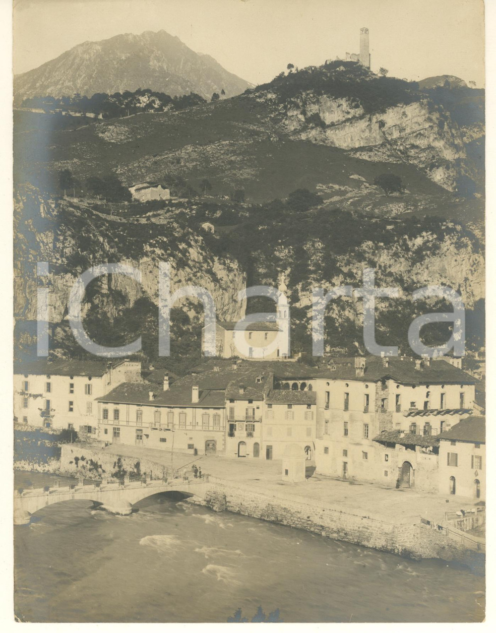 Fotografia d epoca originale 1920 ca VAL CAMONICA  CIVIDATE CAMUNO BS  Veduta Foto 17x23 cm 1