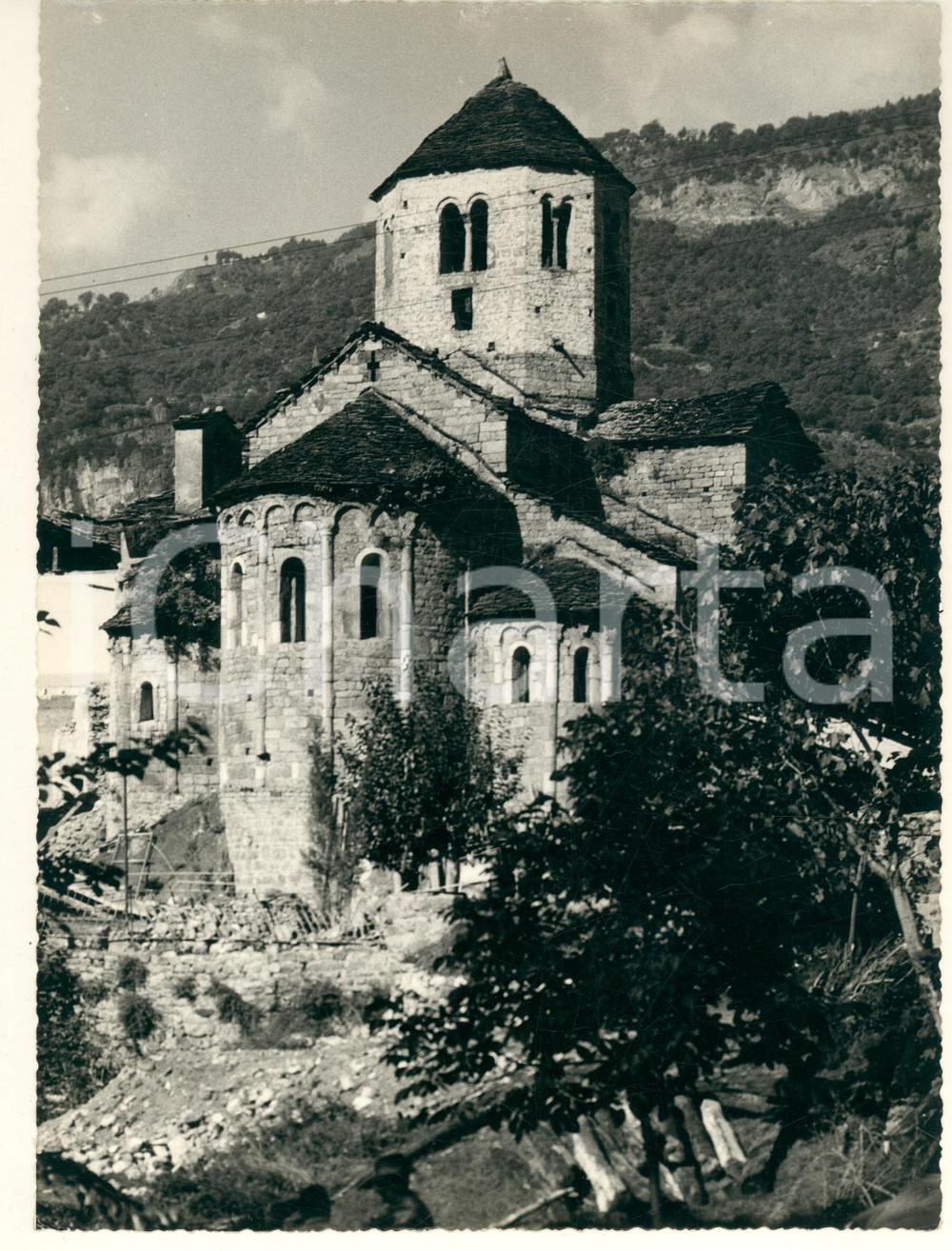 Fotografia d epoca originale 1960 ca CAPO DI PONTE BS Monastero di S. SALVATORE Foto 18x24 cm 1