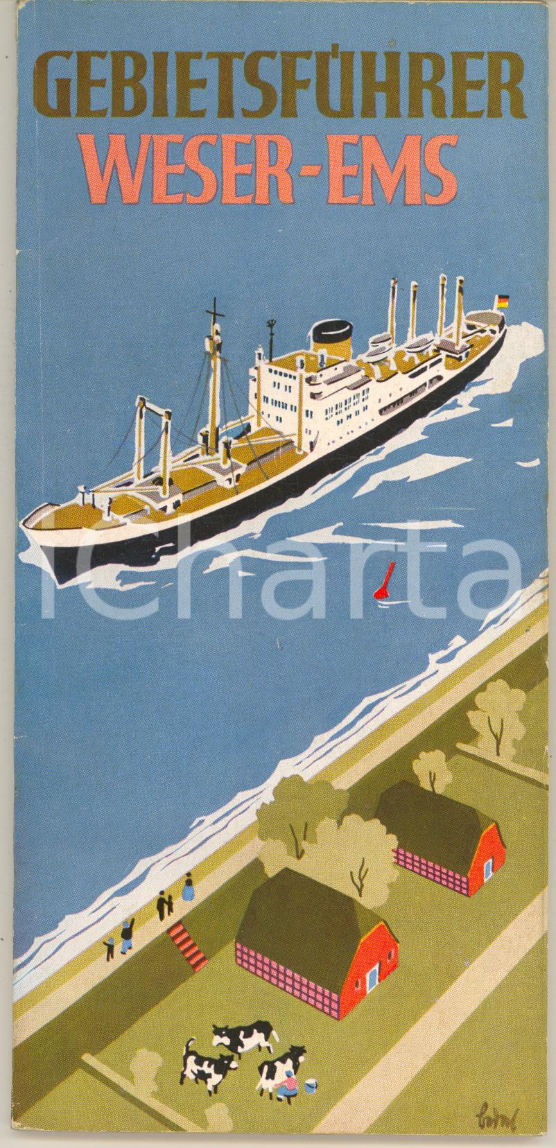 Materiale pubblicitario d’epoca 1956 GERMANIA WESEREMS Gebietsfuhrer  Guida pratica Libretto TURISMO 86 pp. 1