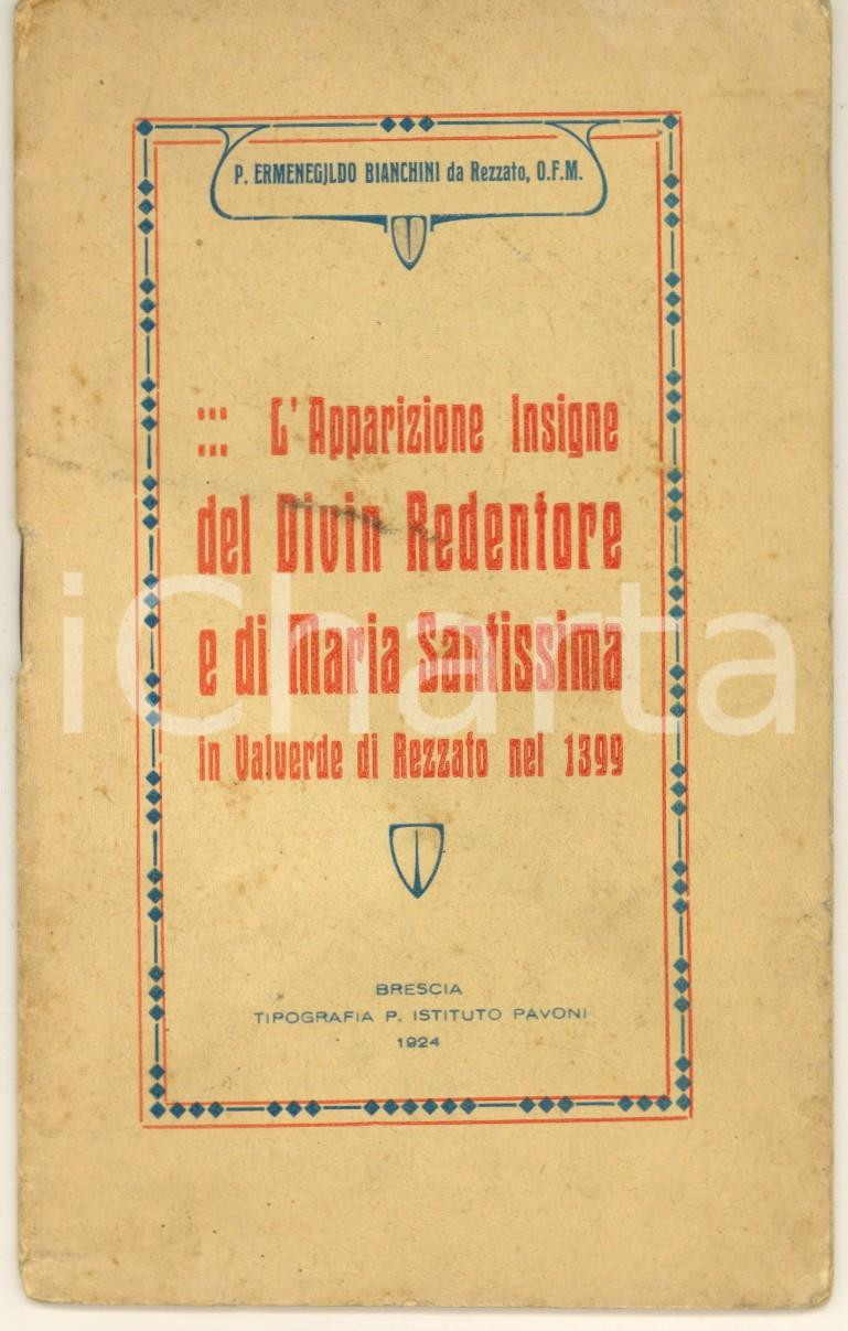 Libro, pubblicazione d epoca 1924 P. BIANCHINI L Apparizione del Divin Redentore in Valverde di Rezzato 1