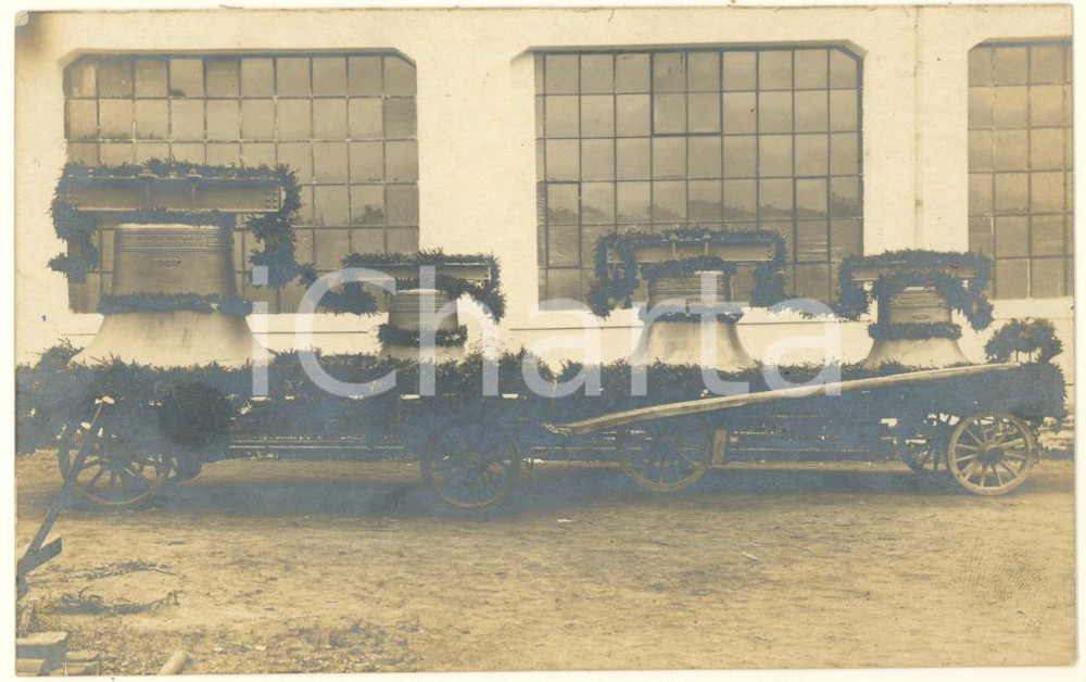 Fotografia d epoca originale 1920 SEIFHENNERSDORF D Le nuove campane della Kreuzkirche Foto RARA 14x9 cm 1