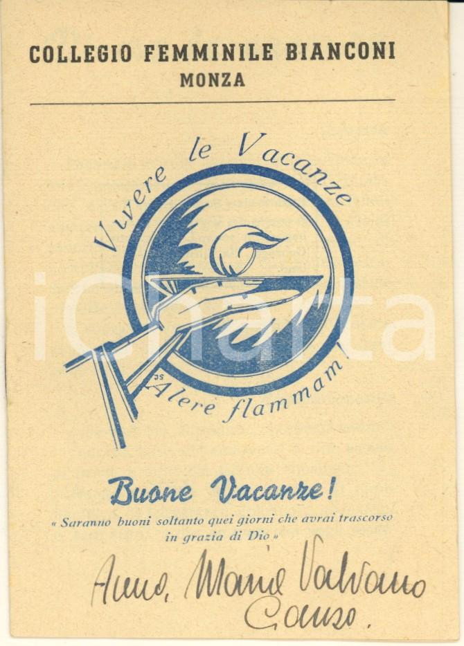 Libro, pubblicazione d epoca 1940 ca Collegio Femminile BIANCONI MONZA  Vivere le vacanze 16 pp. 1