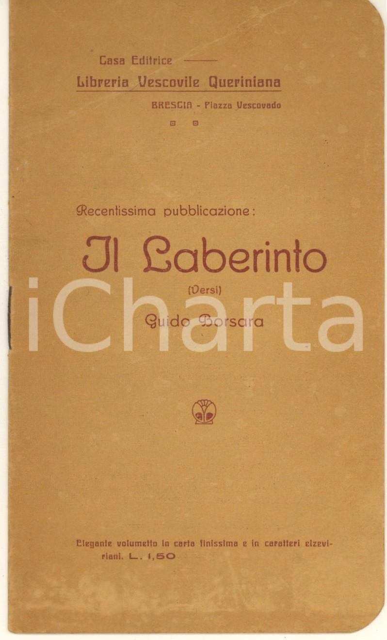 Libro, pubblicazione d epoca 1913 BRESCIA Recensioni a Il Laberinto di Guido BORSARA ed. Queriniana 1