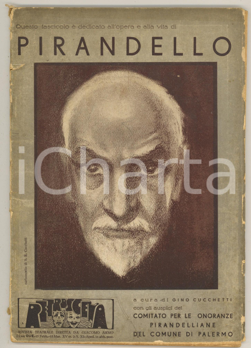 Libro, pubblicazione d epoca 1937 Gino CUCCHETTI  Pirandello  Fascicolo monografico RARO DANNEGGIATO 1