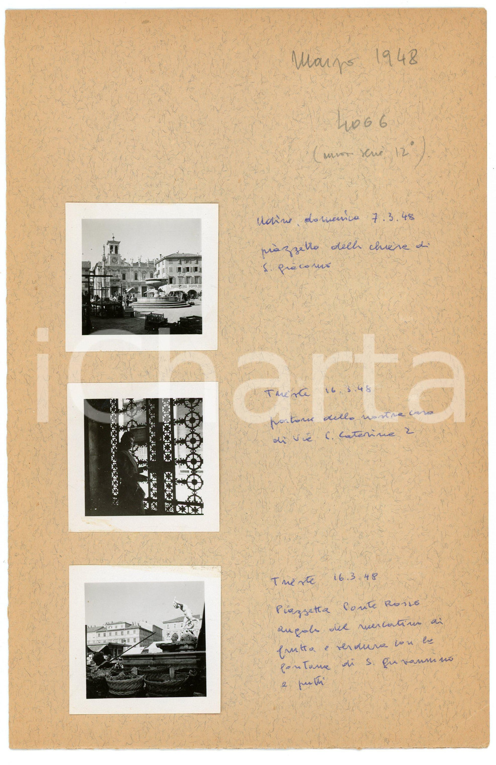 Fotografia d epoca originale 1948 TRIESTE Piazza del Ponte Rosso  Mercato e bancarelle  Lotto 12 provini 1