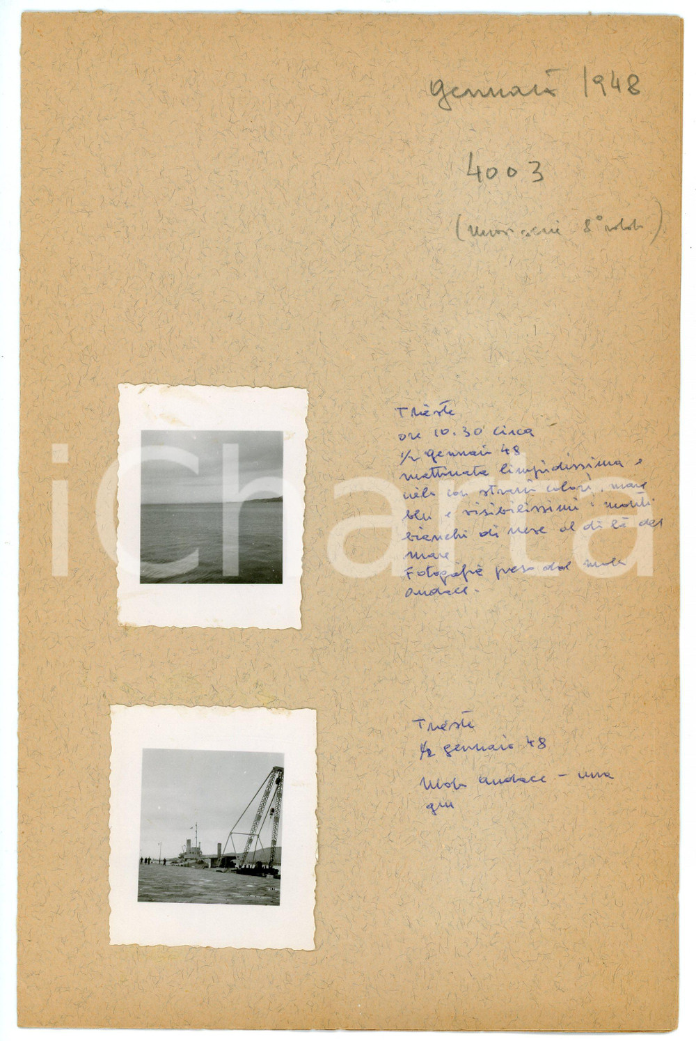 Fotografia d epoca originale 1948 TRIESTE Molo Audace e Porticciolo della BARCOLA Lotto 12 provini 1
