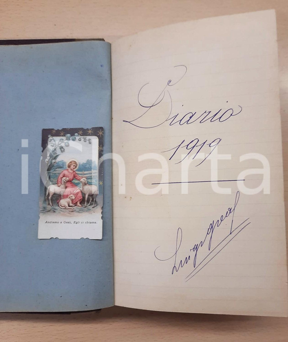 Manoscritto, lettera originale 1919 Luigi GREA Diario personale in scrittura cifrata  CURIOSO 400 pp. 1