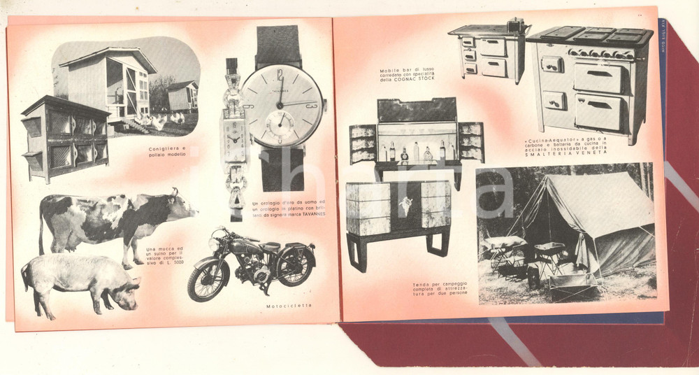 Materiale pubblicitario d’epoca 1940 EIAR ROMA Catalogo concorso a premi per giovani sposi ILLUSTRATO 1