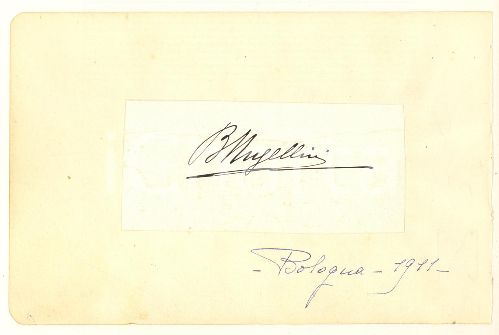 Autografo originale 1911 BOLOGNA Bruno MUGELLINI pianista e compositore  AUTOGRAFO 1