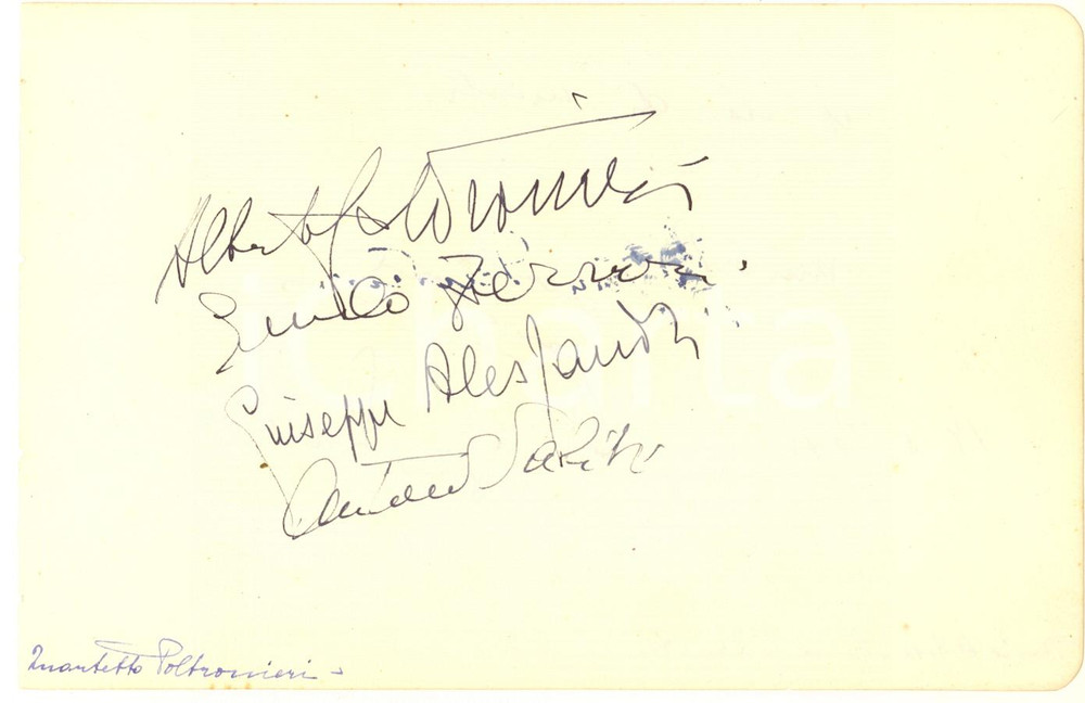 Autografo originale 1946 MUSICA Quartetto POLTRONIERI  TRIO DI TRIESTE Autografi 1