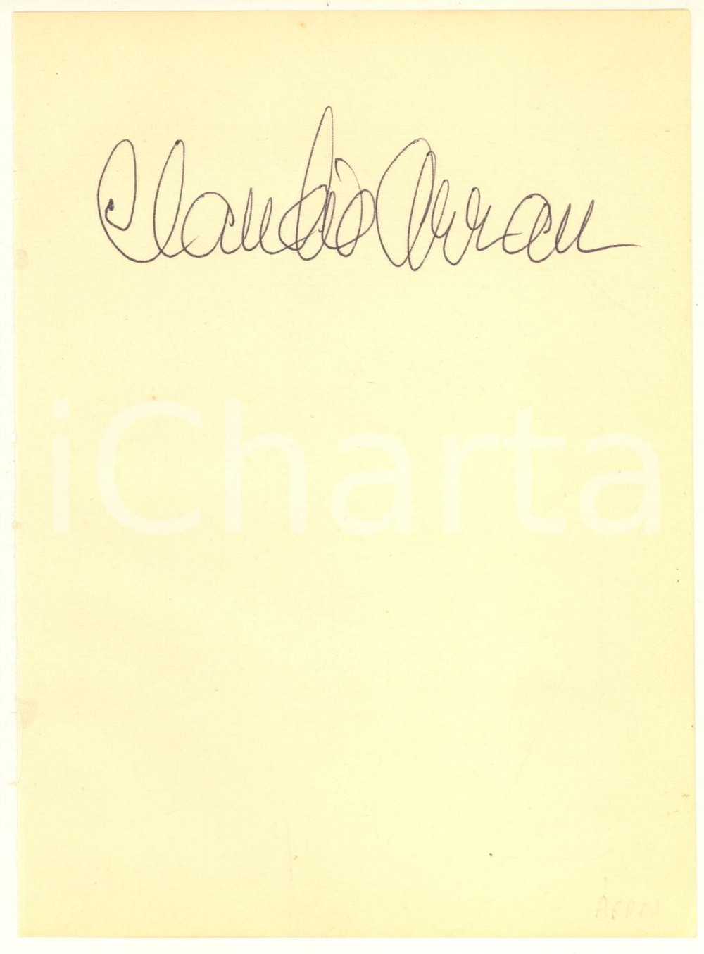 Autografo originale 1980 ca  MUSICA  Claudio ARRAU pianista  AUTOGRAFO 1