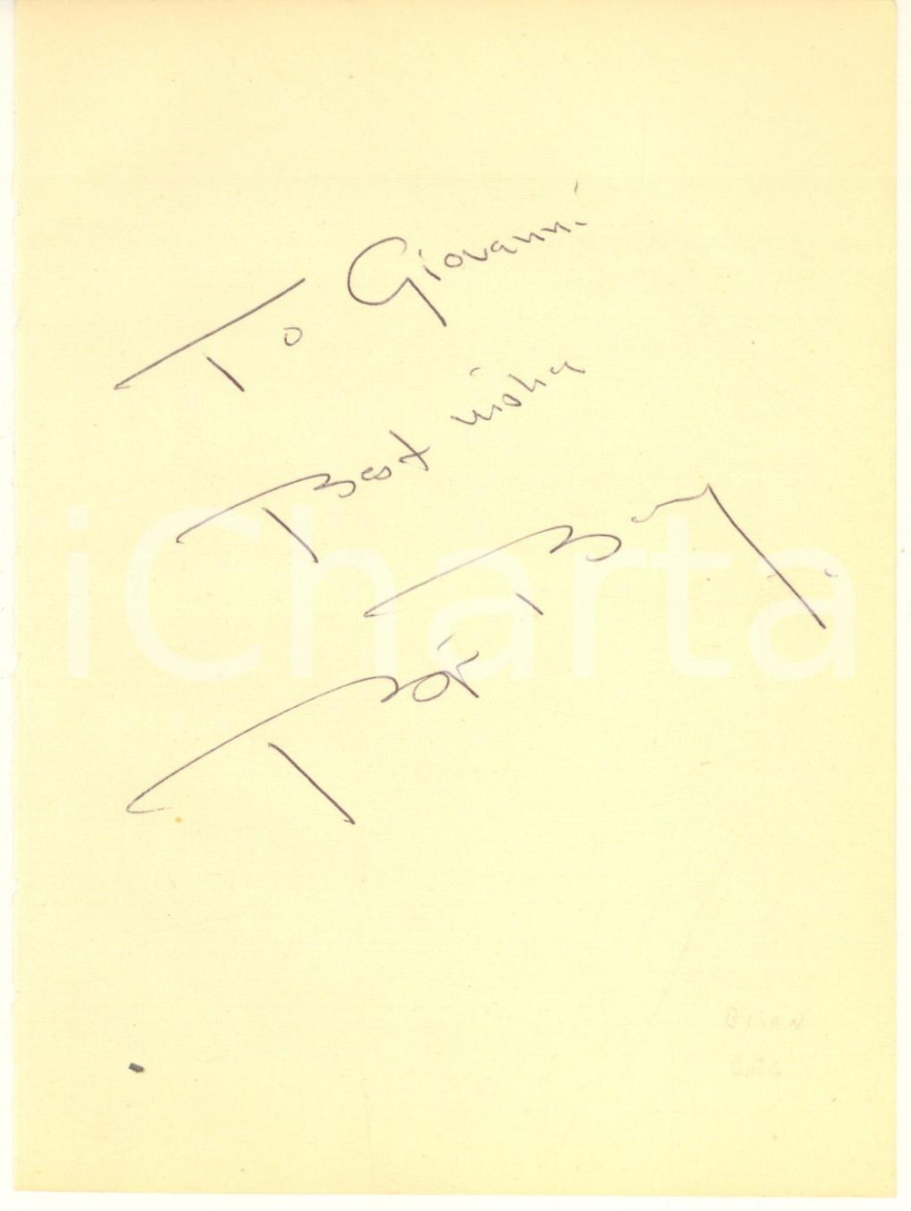 Autografo originale 1985 ca SPORT  TENNIS  Björn BORG  AUTOGRAFO 1