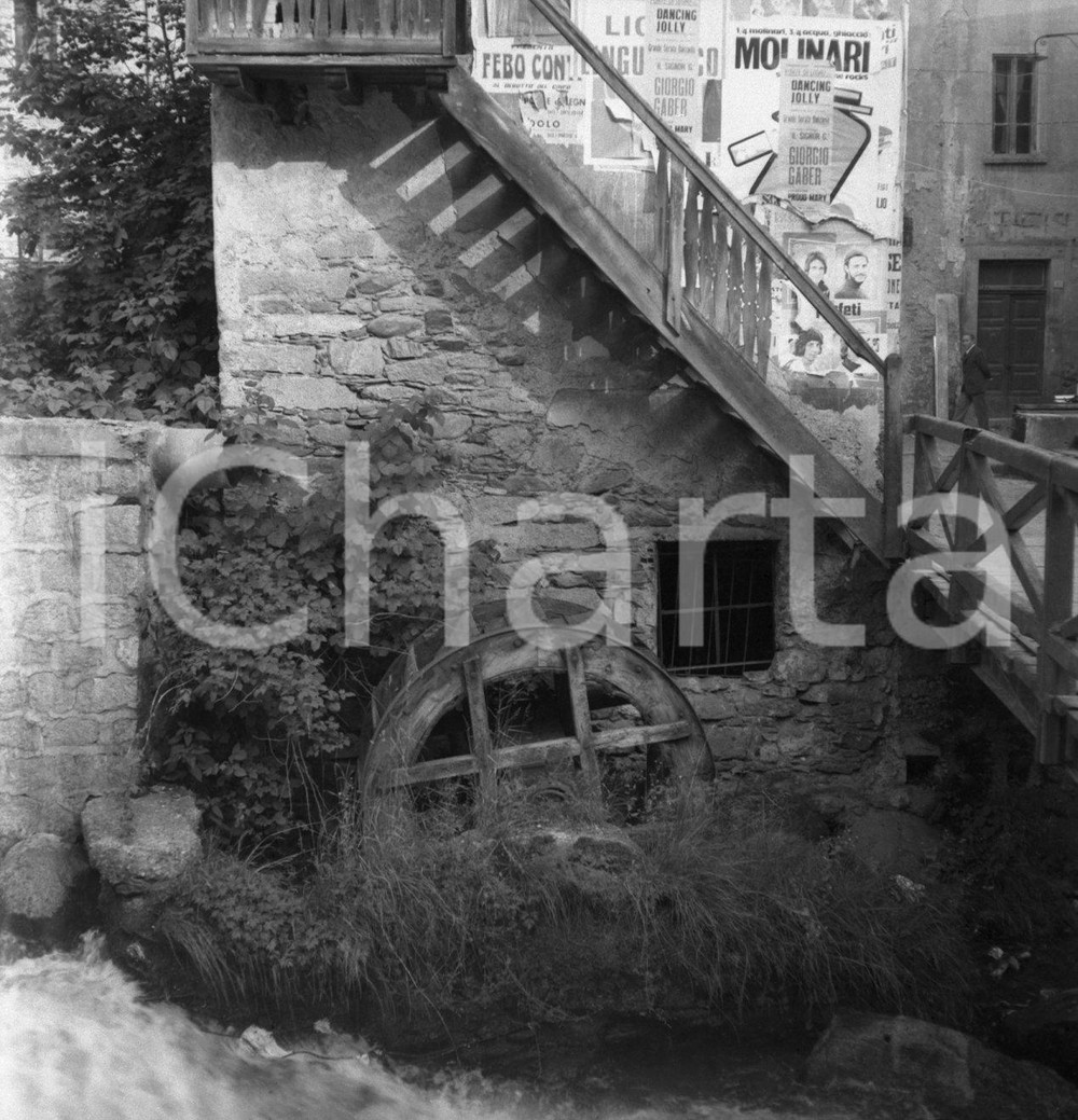 Fotografia d epoca originale 1966 PONTE DI LEGNO Mulino ad acqua con una ruota a pale NEGATIVO ORIGINALE 1 1