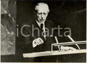 Fotografia d epoca originale 1960 NEW YORK Discorso di Harold MACMILLAN all Assemblea Generale ONU Foto 1
