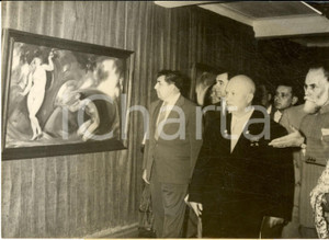 1960 NEW DELHI Nikita KRUSCEV con Nikolaj ROERICH alla sua personale *Foto 18x13