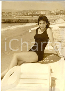 1959 FESTIVAL DI CANNES Attrice Graciela BORGES in spiaggia *Foto 13x18 cm