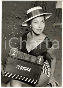 1956 VENEZIA Mostra del Cinema - Silvia DE VIETRI con ciak CENSURA Foto 13x18 cm