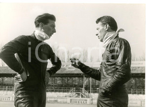 1957 MONZA - MOTOCICLISMO Giuseppe COLNAGO con Bill LOMAS durante le prove *Foto