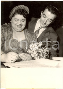 1954 NEUILLY-SUR-SEINE Nozze June RICHMOND - Guy PROVENCE - Foto 13x18 cm