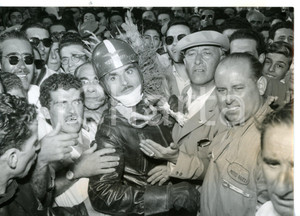 1955 ca MESSINA Circuito Cortina - CORONA alfiere Moto GUZZI vincitore *Foto