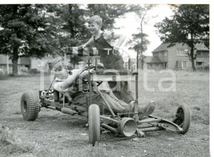 1954 LONG MELFORD Baby Edward and Richard WEBB with their toy car *Foto 20x15 cm