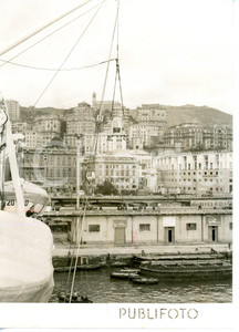 1953 GENOVA - T/N CONTE BIANCAMANO Veduta del porto *Fotografia 13x18 cm