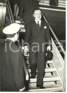 1959 ROMA On. Giuseppe PELLA al ritorno da New York - Fotografia 13x18 cm