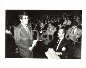 1990 ca MILANO - CENTROMARCA Vittorio MERLONI in platea con Giuseppe TRAMONTANA