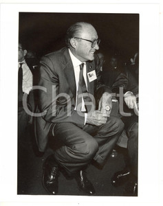 1990 ca CONFINDUSTRIA Walter MANDELLI durante conferenza *Foto 20x25 cm