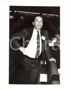 1985 ca CONFINDUSTRIA Ritratto di Achille BORRINI durante conferenza *Foto 20x25