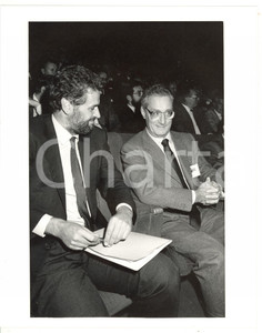 1987 BOLOGNA CONFINDUSTRIA Roberto FORMIGONI in platea con Cesare ROMITI *20x25