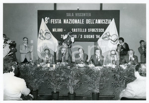 1984 MILANO Castello Sforzesco - DC Ciriaco DE MITA al banco degli oratori *Foto