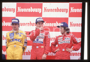 Fotografia d epoca originale 35mm vintage slide 1988 IMOLA Ayrton SENNA vince Gran Premio di San Marino 1